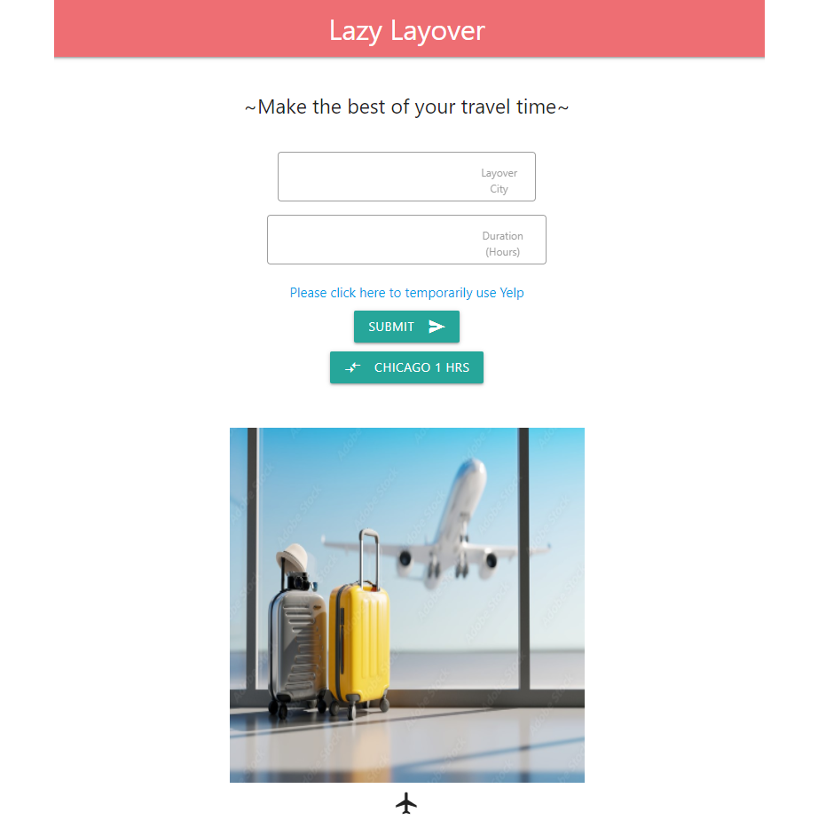 Lazy Layover Homepage